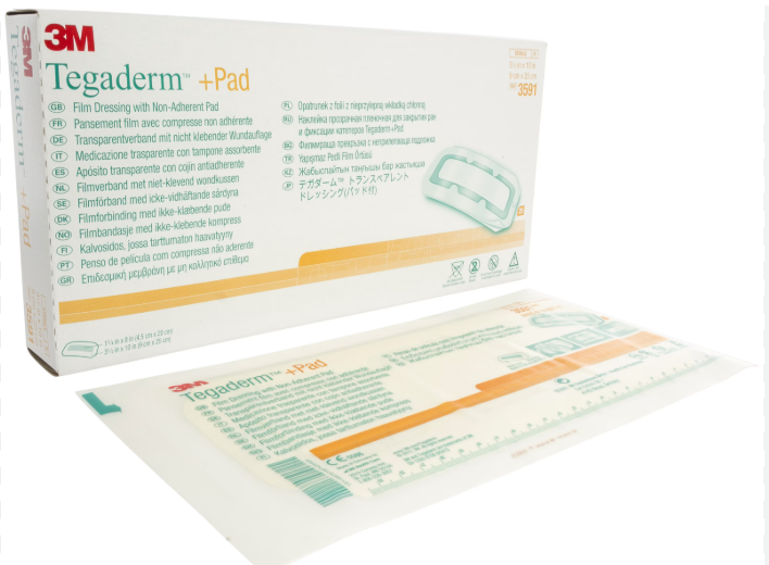 Tegaderm™+PAD, TEG3591, Transparent, 9 cm x 25 cm, boîte de 25